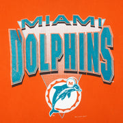 NFL (Logo7) - Orange Miami Dolphins T-Shirt 1993 X-Large Vintage Retro Football