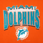 NFL (Logo7) - Orange Miami Dolphins T-Shirt 1993 X-Large Vintage Retro Football
