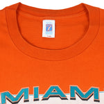 NFL (Logo7) - Orange Miami Dolphins T-Shirt 1993 X-Large Vintage Retro Football