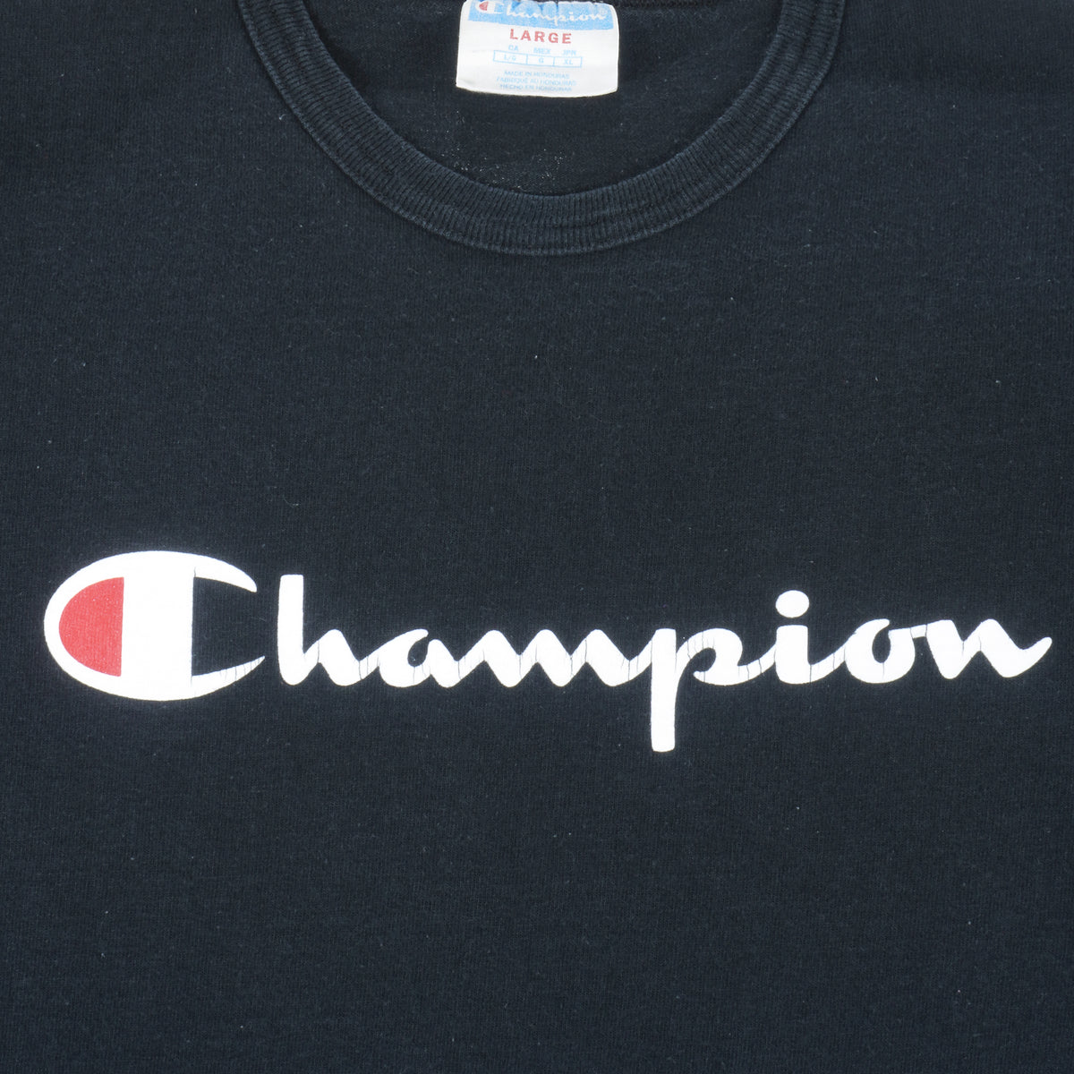 Champion - Black Classic T-Shirt 1990s Large Vintage Retro