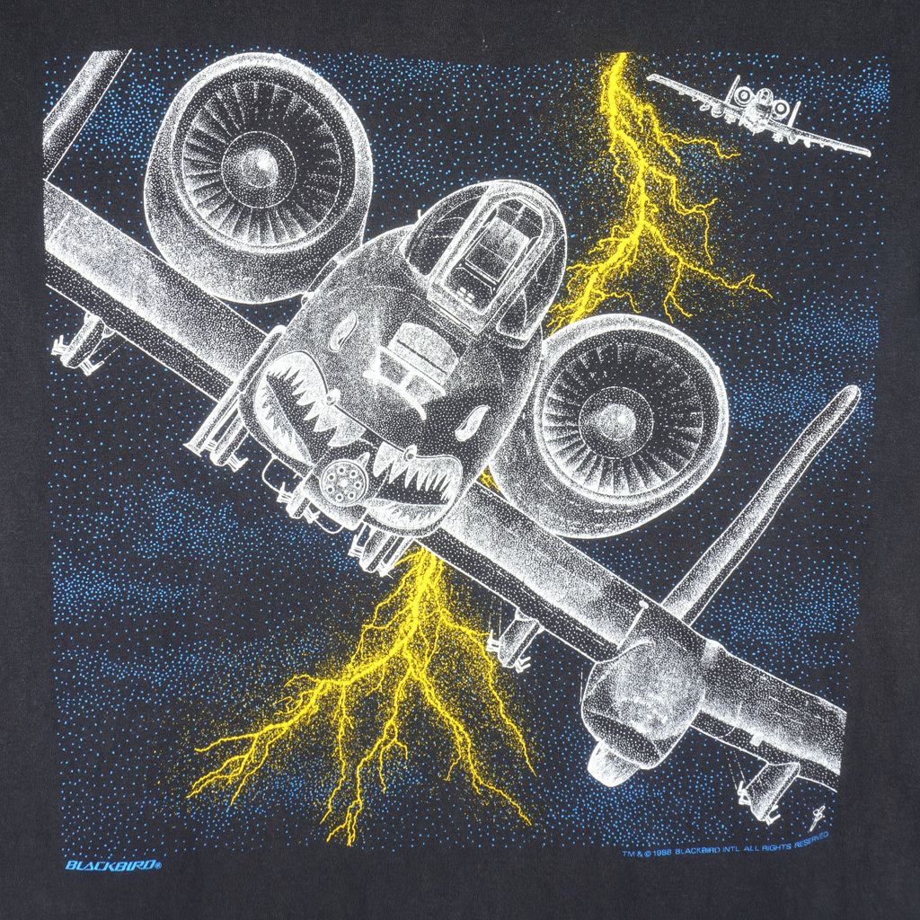 Vintage - Thunderbolt Blackbird A-10 T-Shirt 1988 Medium Vintage Retro