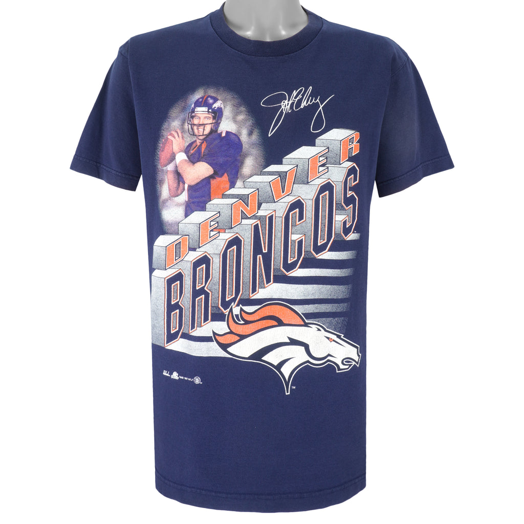 NFL - Denver Broncos, John Elway T-Shirt 1997 Large Vintage Retro Football