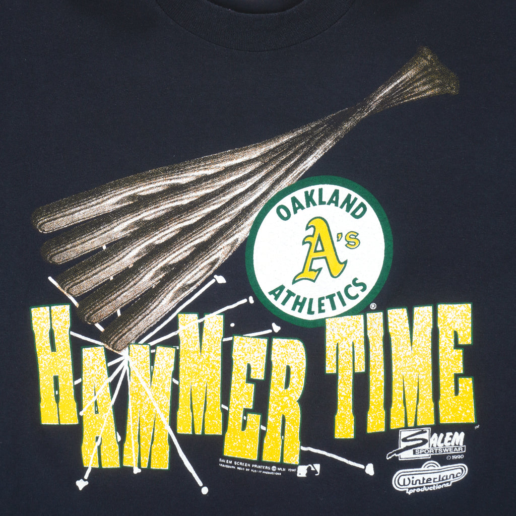 MLB (Stedman) - Oakland Athletic Hammer Time T-Shirt 1990 X-Large Vintage Retro Baseball