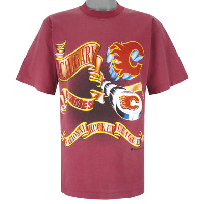 NHL (Bulletin Athletic) - Calgary Flames T-Shirt 1993 Medium
