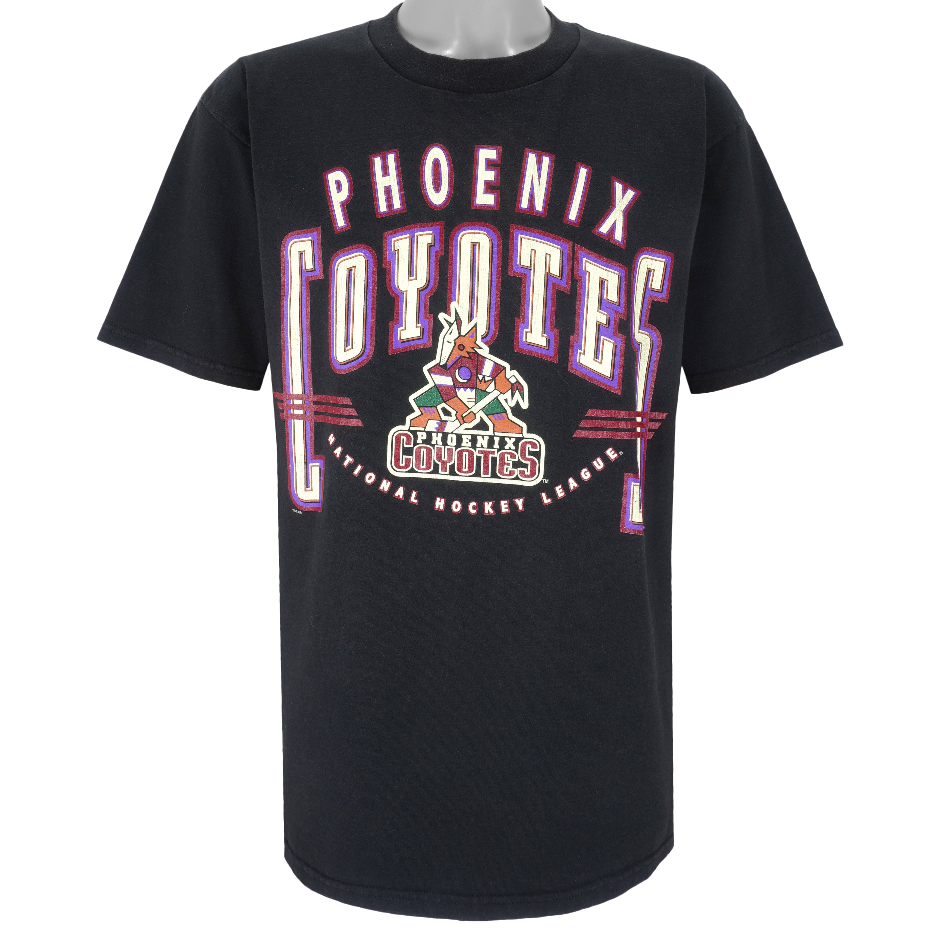 NHL (CSA) - Black Phoenix Coyotes T-Shirt 1990s X-Large Vintage Retro Hockey