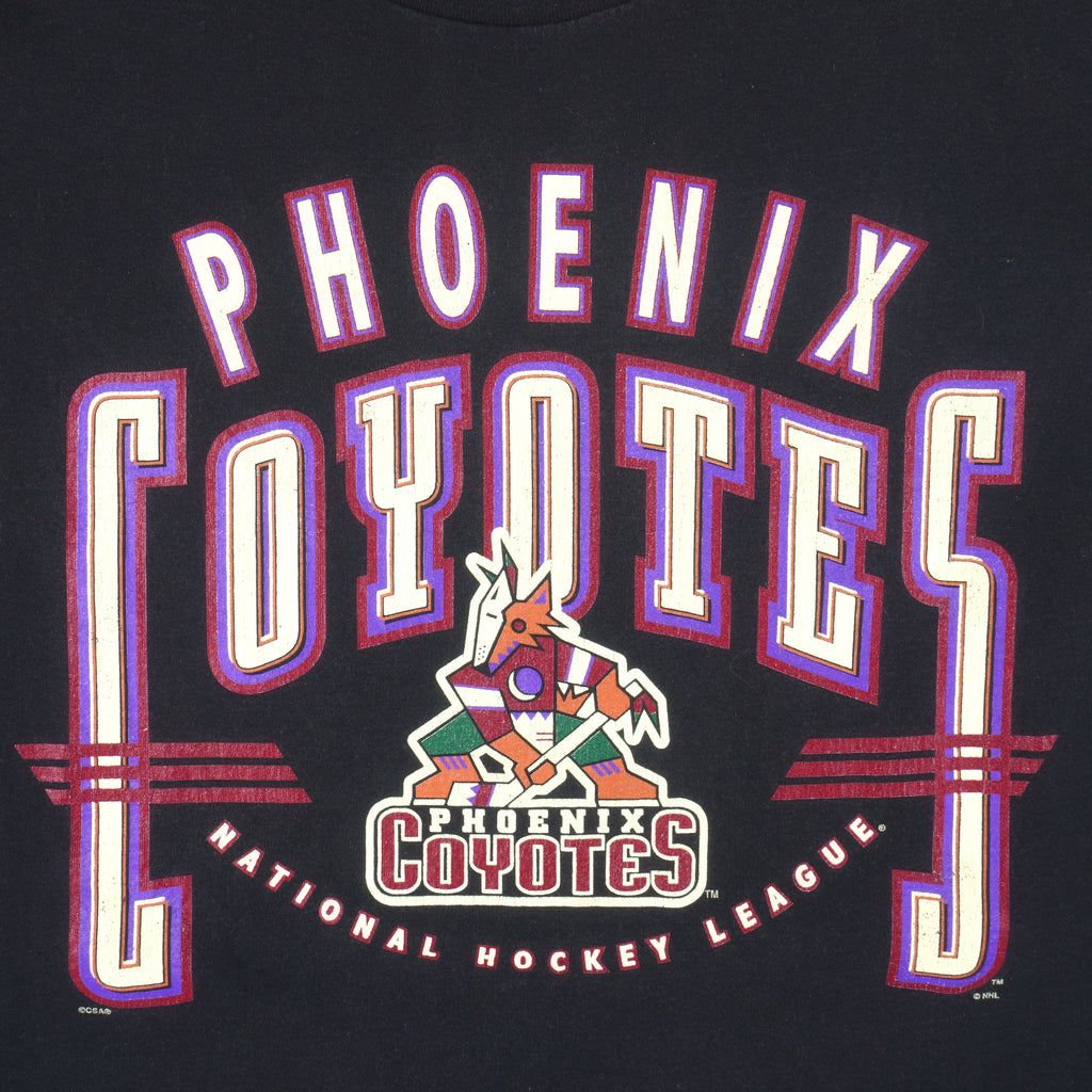 NHL (CSA) - Black Phoenix Coyotes T-Shirt 1990s X-Large Vintage Retro Hockey