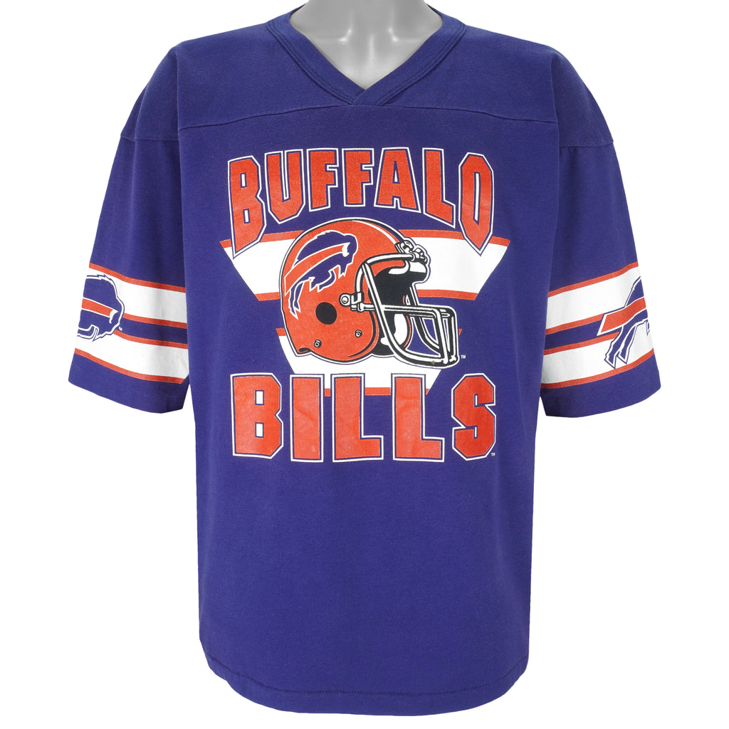 NFL (Garan) - Buffalo Bills Big Logo Football Jersey 1990s X-Large Vintage Retro Football