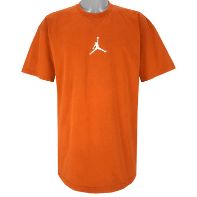 Jordan - Orange Jumpman Embroidered Logo T-Shirt 1990s X-Large
