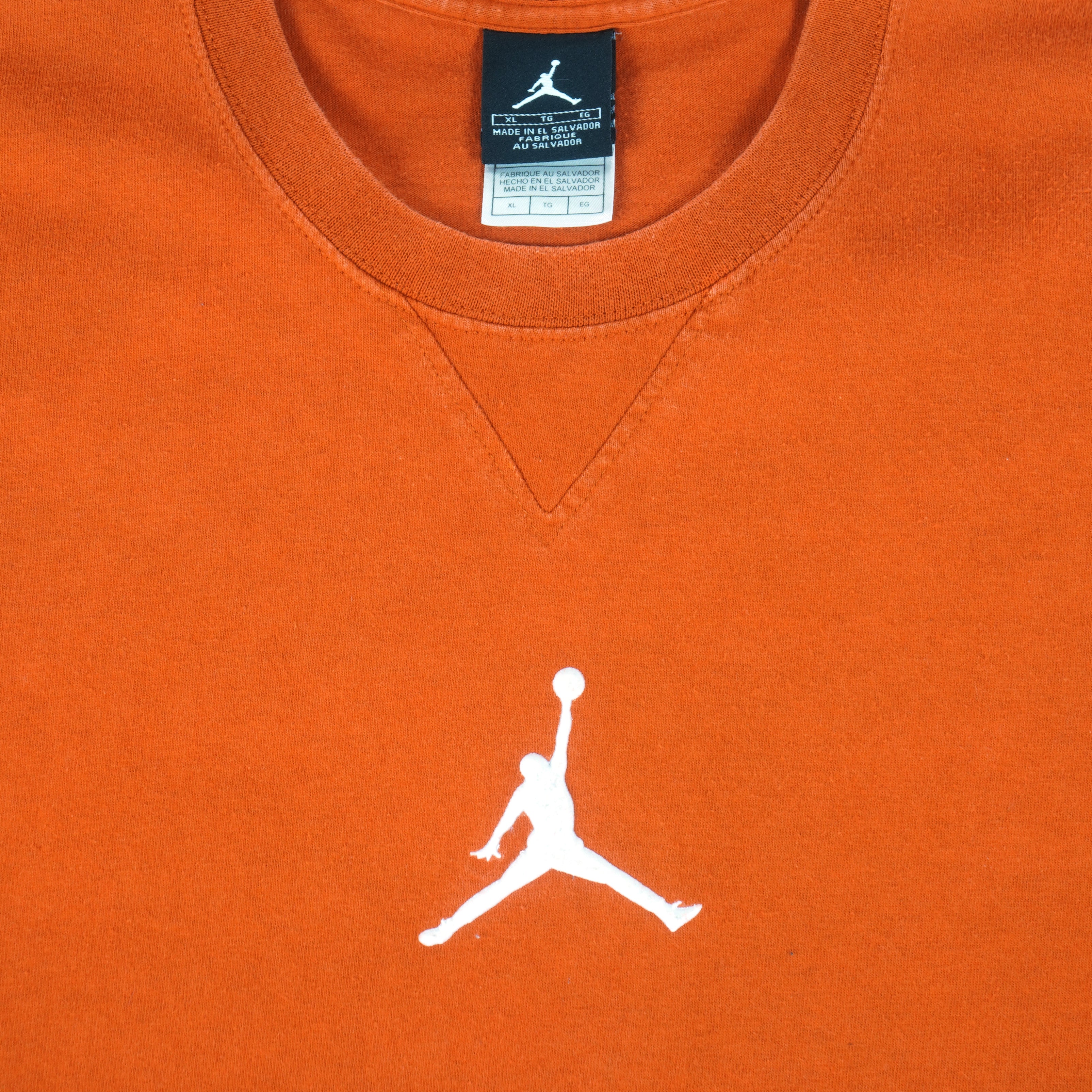 Jordan - Orange Big Logo T-Shirt 1990s X-Large Vintage Retro