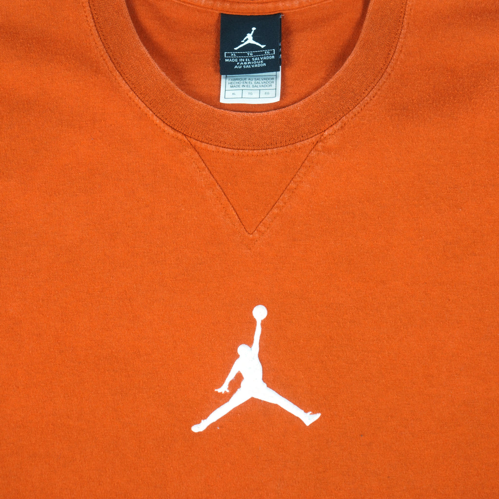 Jordan - Orange Big Logo T-Shirt 1990s X-Large Vintage Retro