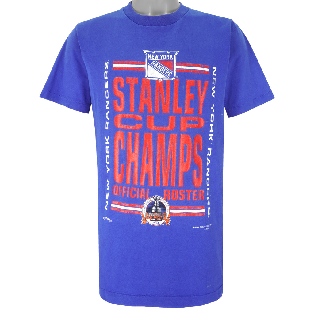 NHL (Nutmeg) - Rangers, Stanley Cup Champions T-Shirt 1994 Large Vintage Retro Hockey