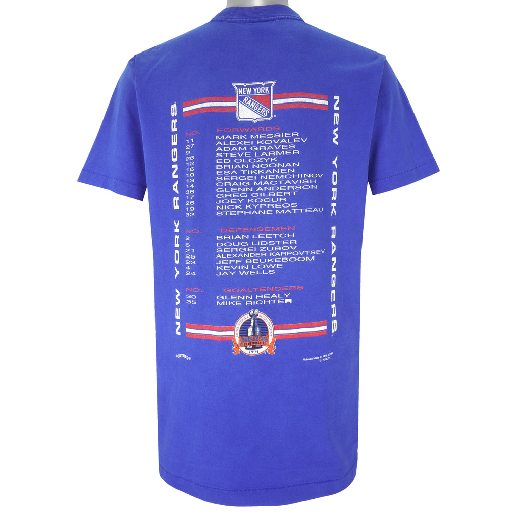 NHL (Nutmeg) - Rangers, Stanley Cup Champions T-Shirt 1994 Large Vintage Retro Hockey