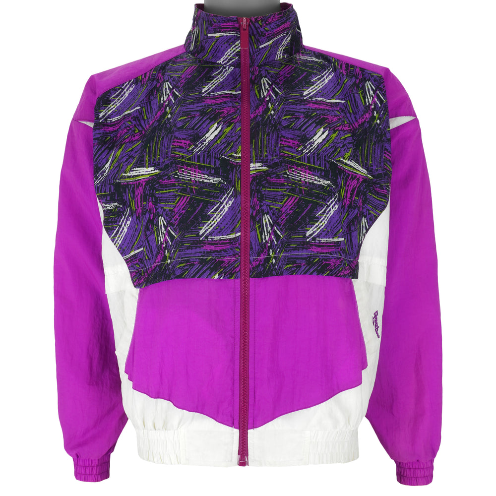 Reebok - Pink with Pattern Windbreaker 1990s Medium Vintage Retro