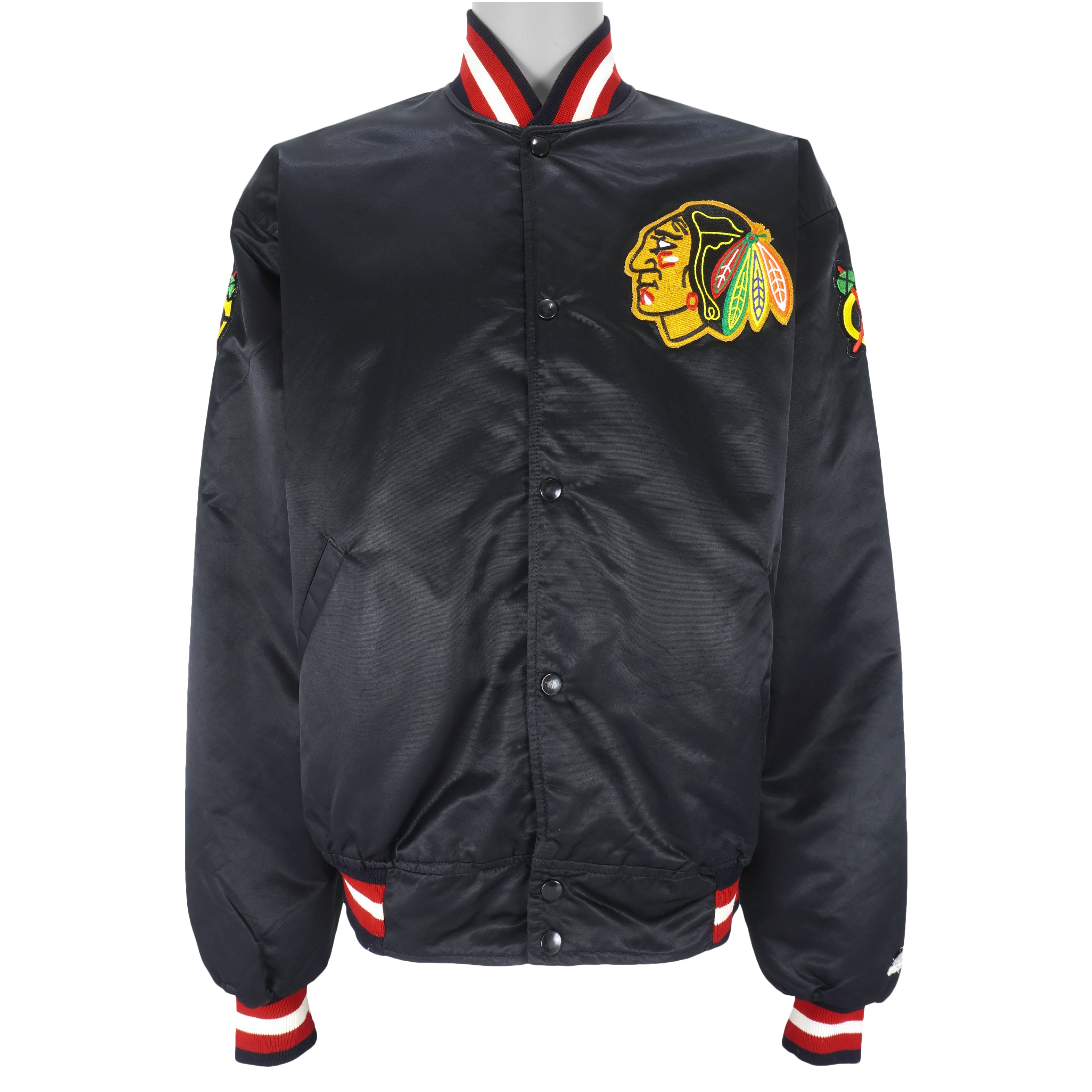 Vtg 80s CHICAGO BLACKHAWKS NHL Starter Windbreaker Pullover Jacket