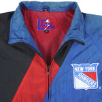 NHL (Pro Player) - New York Rangers Zip-Up Windbreaker 1990s Large Vintage Retro Hockey