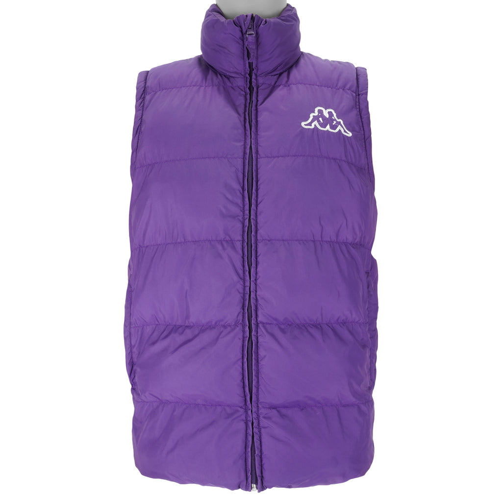 Kappa - Purple Zip-Up Vest 1990s Medium Vintage Retro