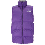 Kappa - Purple Zip-Up Puffer Vest 1990s Medium