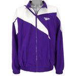 Reebok - Purple & White Kamikaze Windbreaker 1990s X-Large Vintage Retro