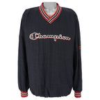 Champion - Black Embroidered Pullover 1990s X-Large Vintage Retro
