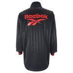 Reebok - Black & Red Spell-Out Track Jacket 1990s Large Vintage Retro
