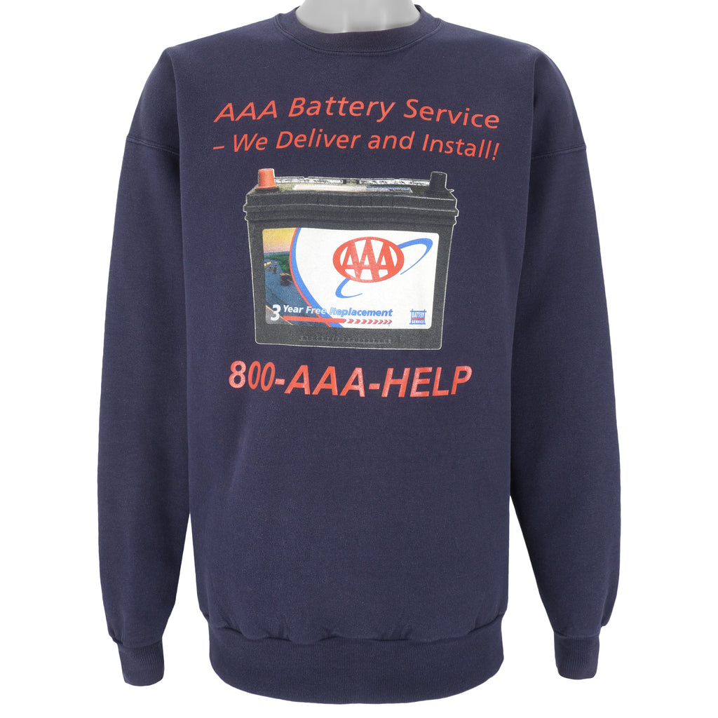 Vintage (Hanes) - AAA Battery Service Crew Neck Sweatshirt 1990s X-Lar ...