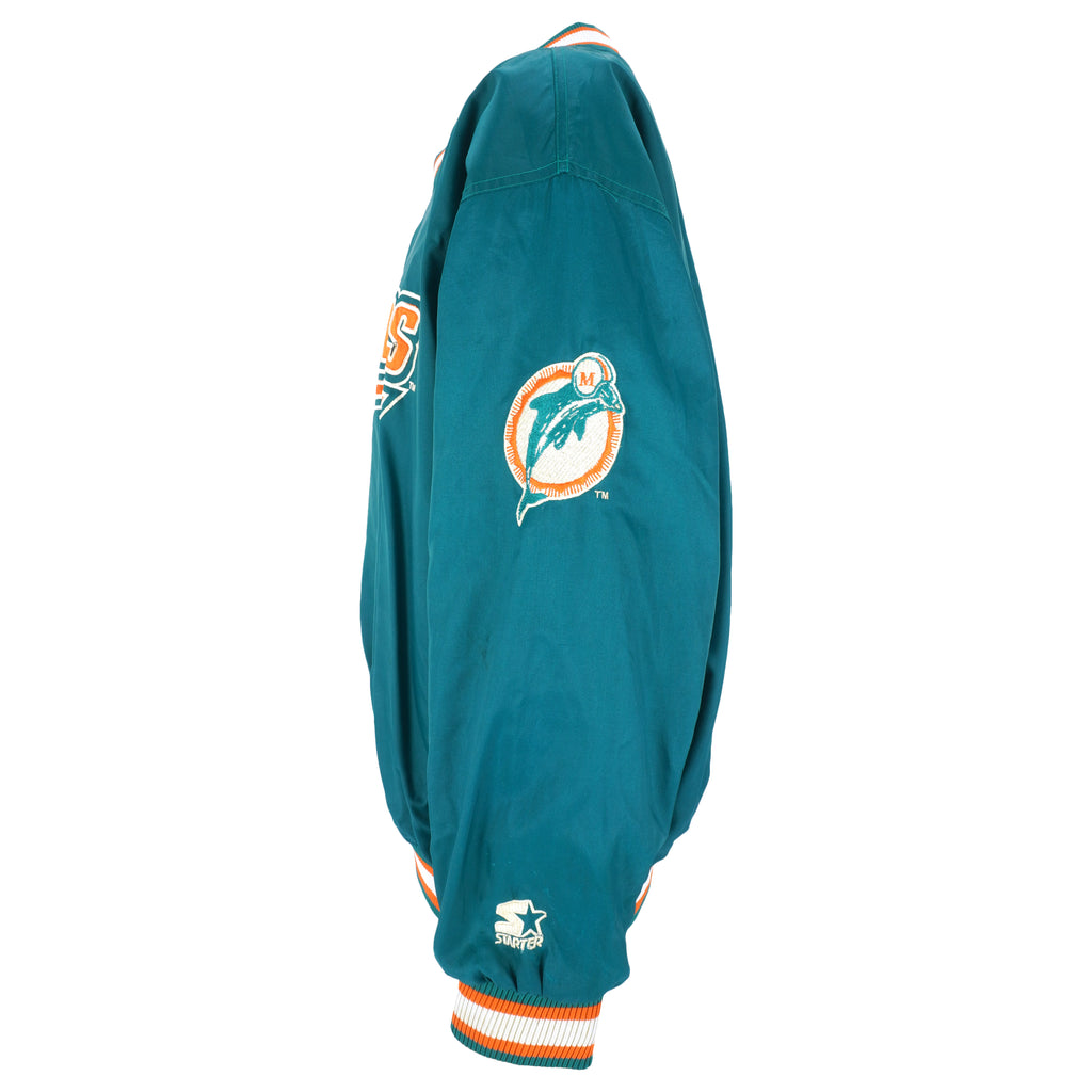 Starter - Miami Dolphins Pullover Windbreaker 1990s Large Vintage Retro Football
