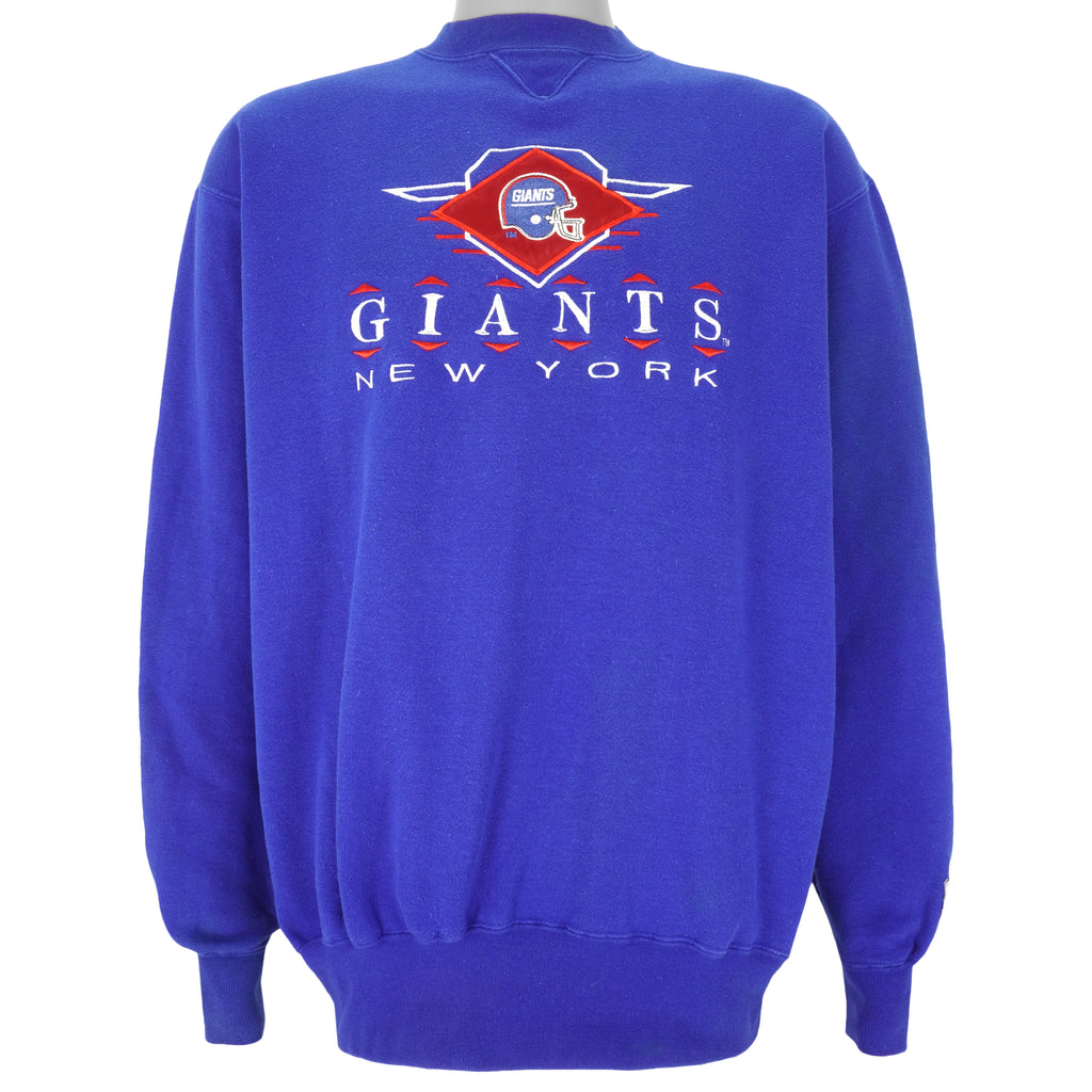 NFL (Logo 7) - New York Giants Embroidered Crew Neck Sweatshirt 1990s Large Vintage Retro Football