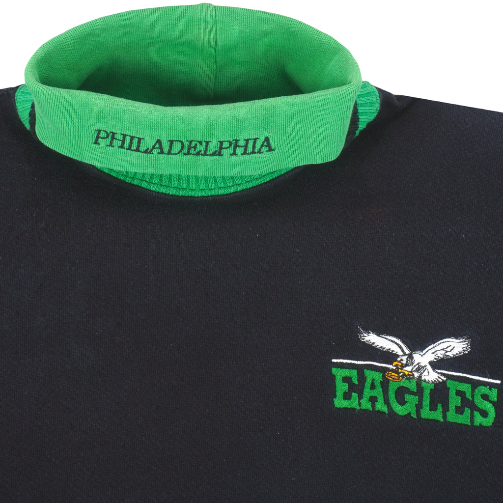 NFL - Philadelphia Eagles Embroidered Turtleneck Sweatshirt 1990s Large Vintage Retro Football