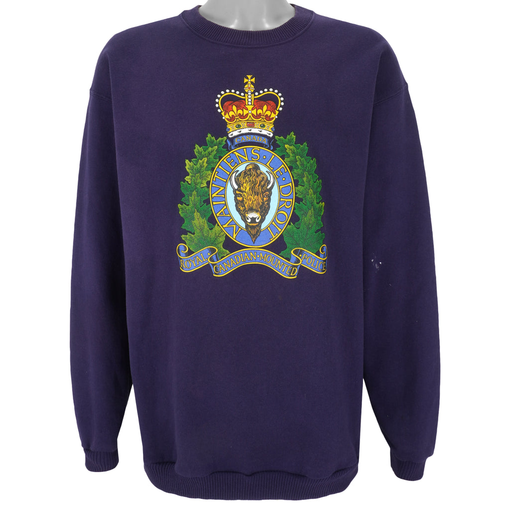 Vintage - Royal Canadian Mounted Police Crew Neck Sweatshirt 1990s Large Vintage Retro