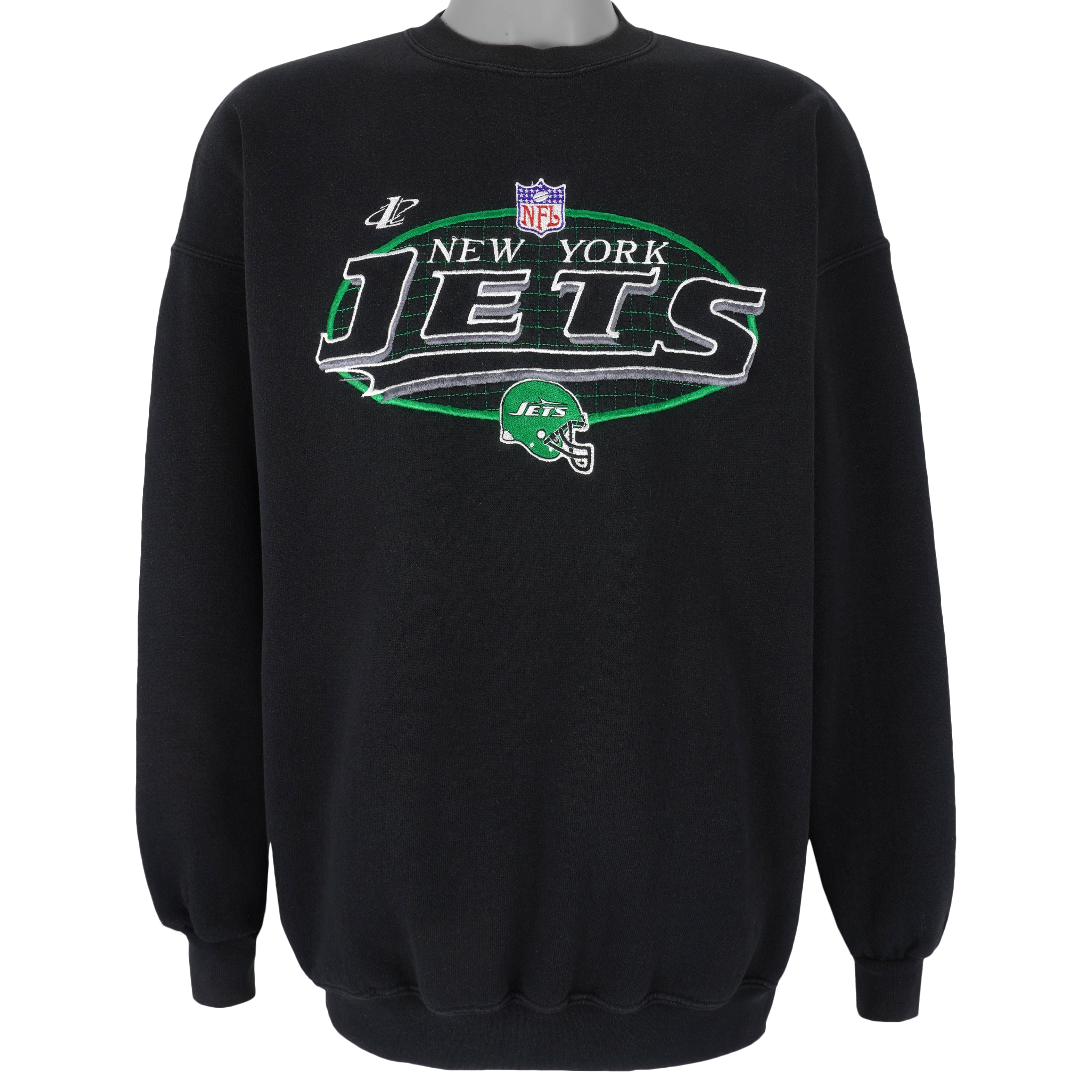 NFL (Pro Line) - New York Jets Crew Neck Sweatshirt 1990s Large Vintage Retro Football