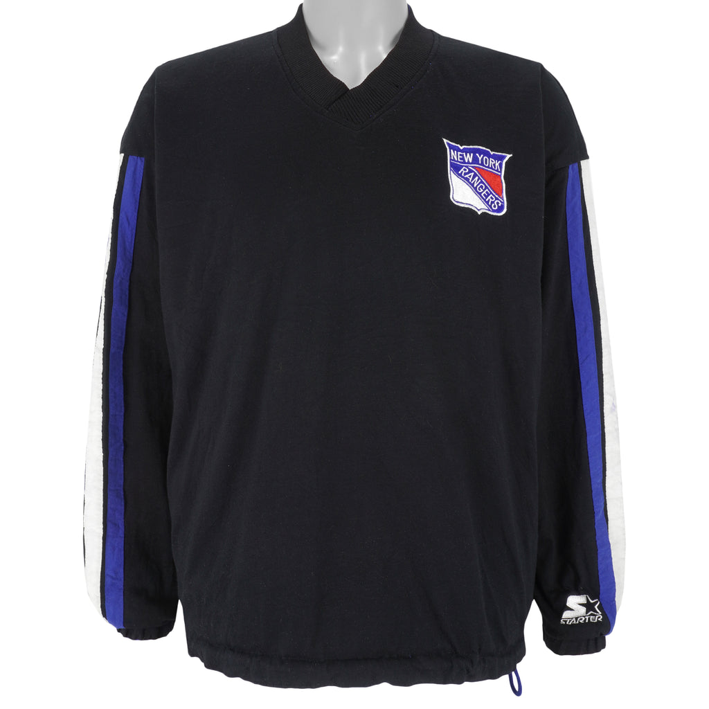 Starter - New York Rangers Reversible Pullover Windbreaker 1990s Large Vintage Retro Hockey