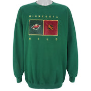 NHL (USA Sport Club) - Minnesota Wild Embroidered Sweatshirt 2000s X-Large Vintage Retro Hockey