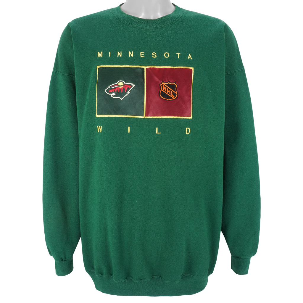 NHL (USA Sport Club) - Minnesota Wild Embroidered Sweatshirt 2000s X-Large Vintage Retro Hockey