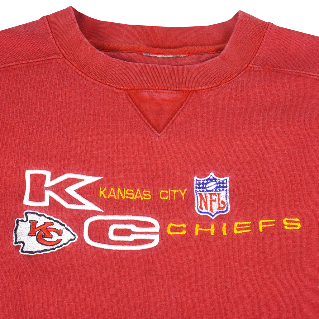 Puma - Red Kansas City Chiefs Crew Neck Sweatshirt 1990s Large Vintage Retro Football