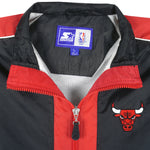 Starter - Chicago Bulls Embroidered Zip-Up Windbreaker 1990s Large Vintage Retro Basketball