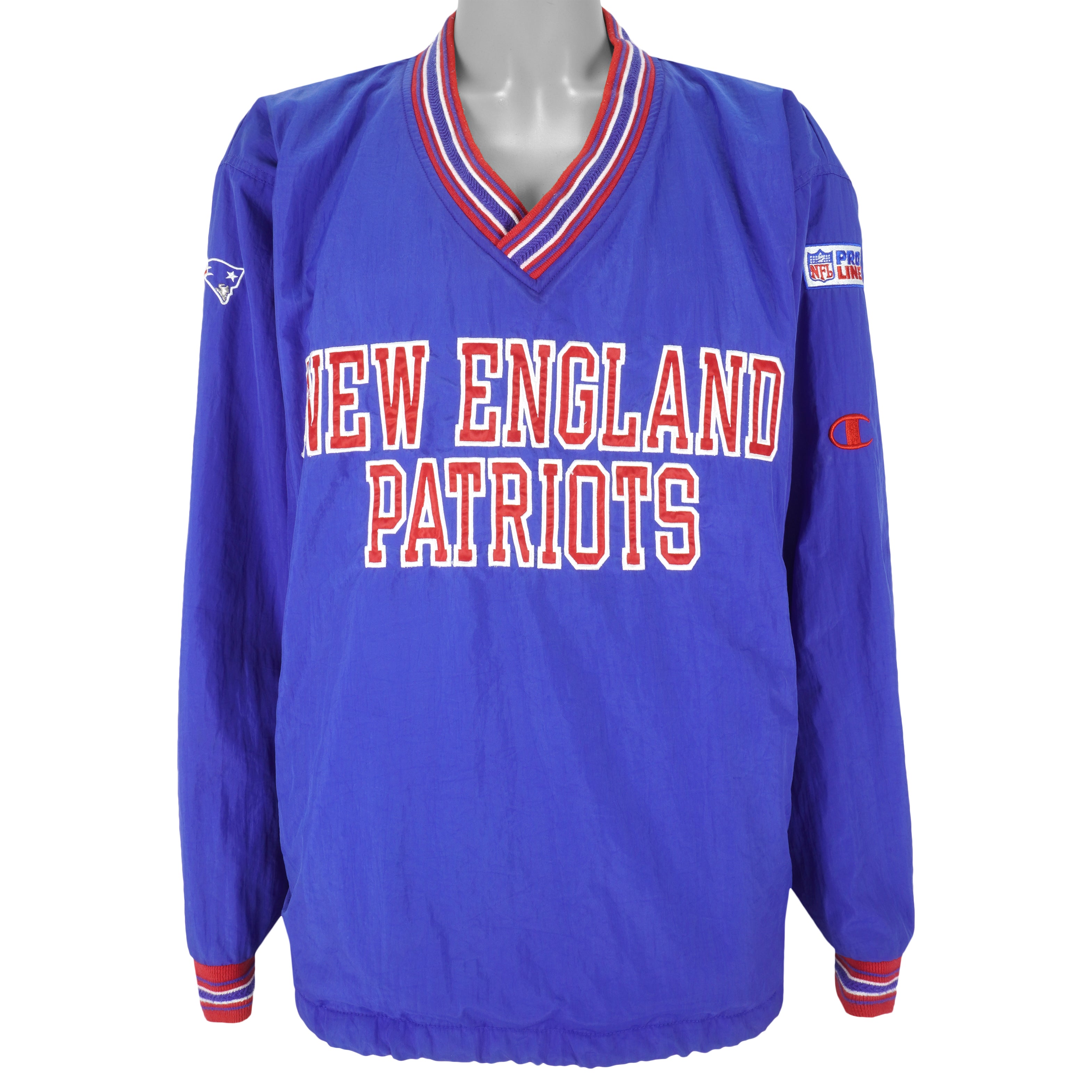 Champion - New England Patriots Pullover Windbreaker 1990s Large Vintage Retro Football