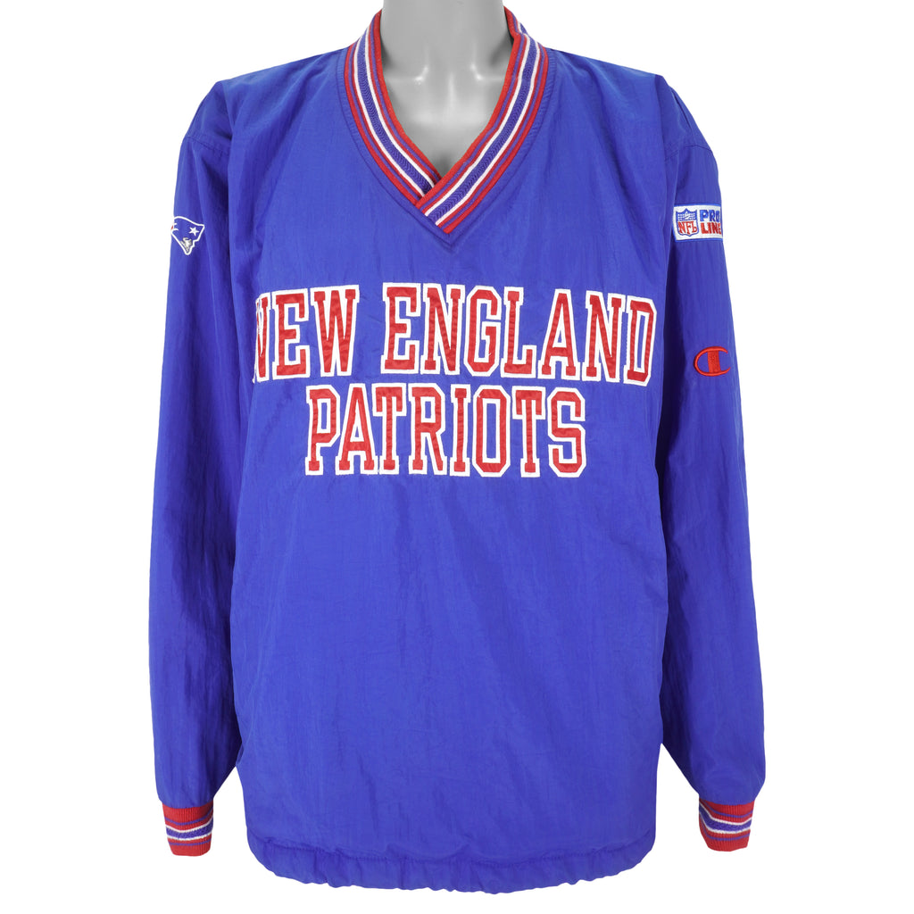 Champion - New England Patriots Pullover Windbreaker 1990s Large Vintage Retro Football