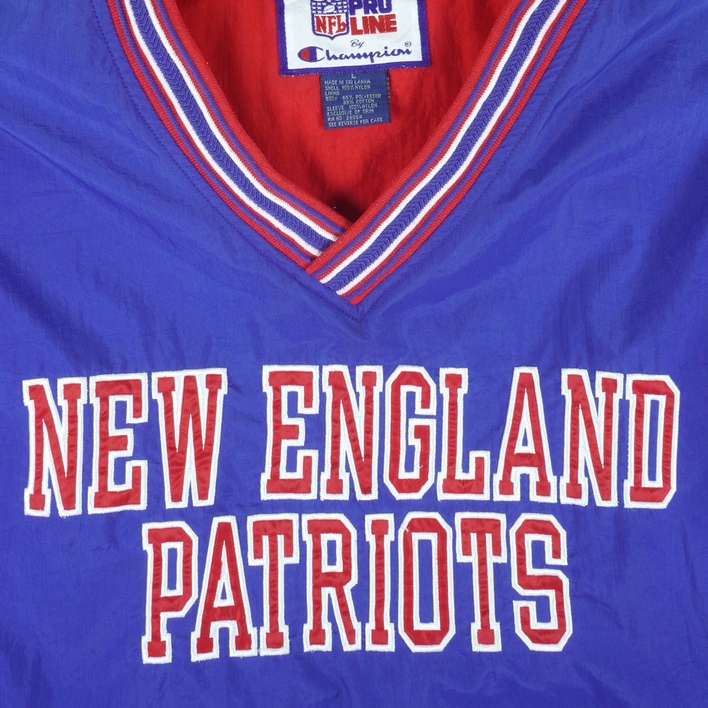 Champion - New England Patriots Pullover Windbreaker 1990s Large Vintage Retro Football