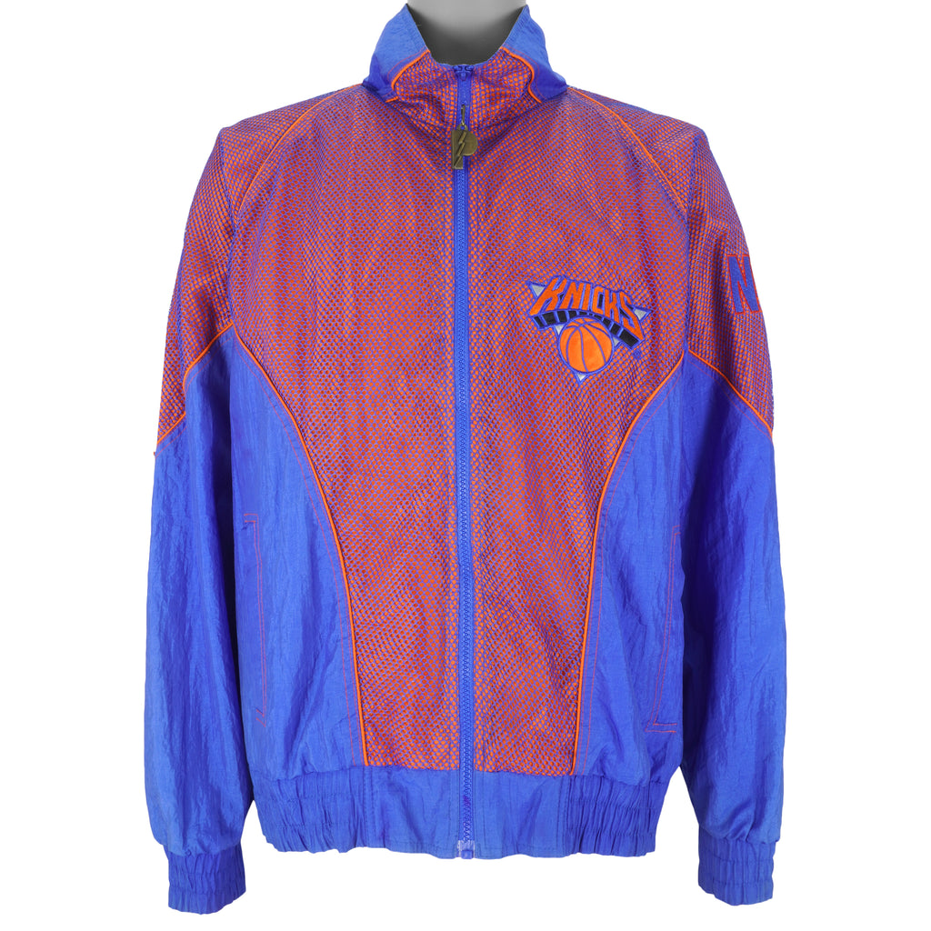 NBA (Pro Player) - New York Knicks Tide Zip-Up Windbreaker 1990s Large Vintage Retro Basketball