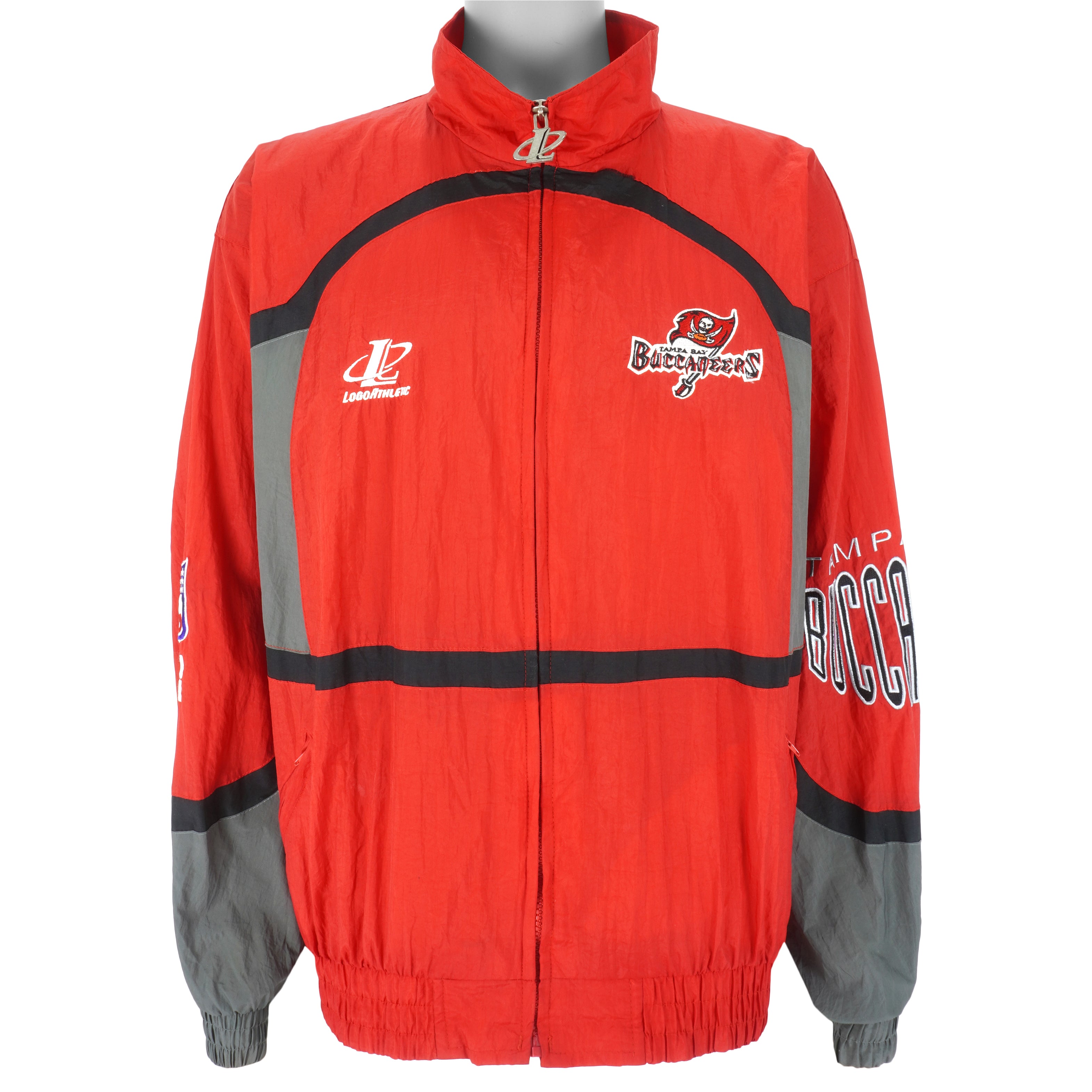 NFL (Pro Line) - Tampa Bay Buccaneers Zip-Up Windbreaker 1990s X-Large Vintage Retro Football