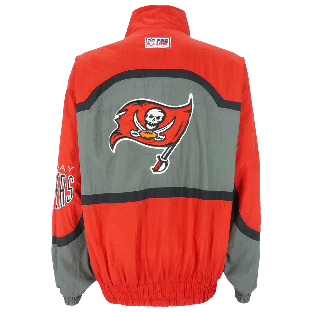 NFL (Pro Line) - Tampa Bay Buccaneers Zip-Up Windbreaker 1990s X-Large Vintage Retro Football