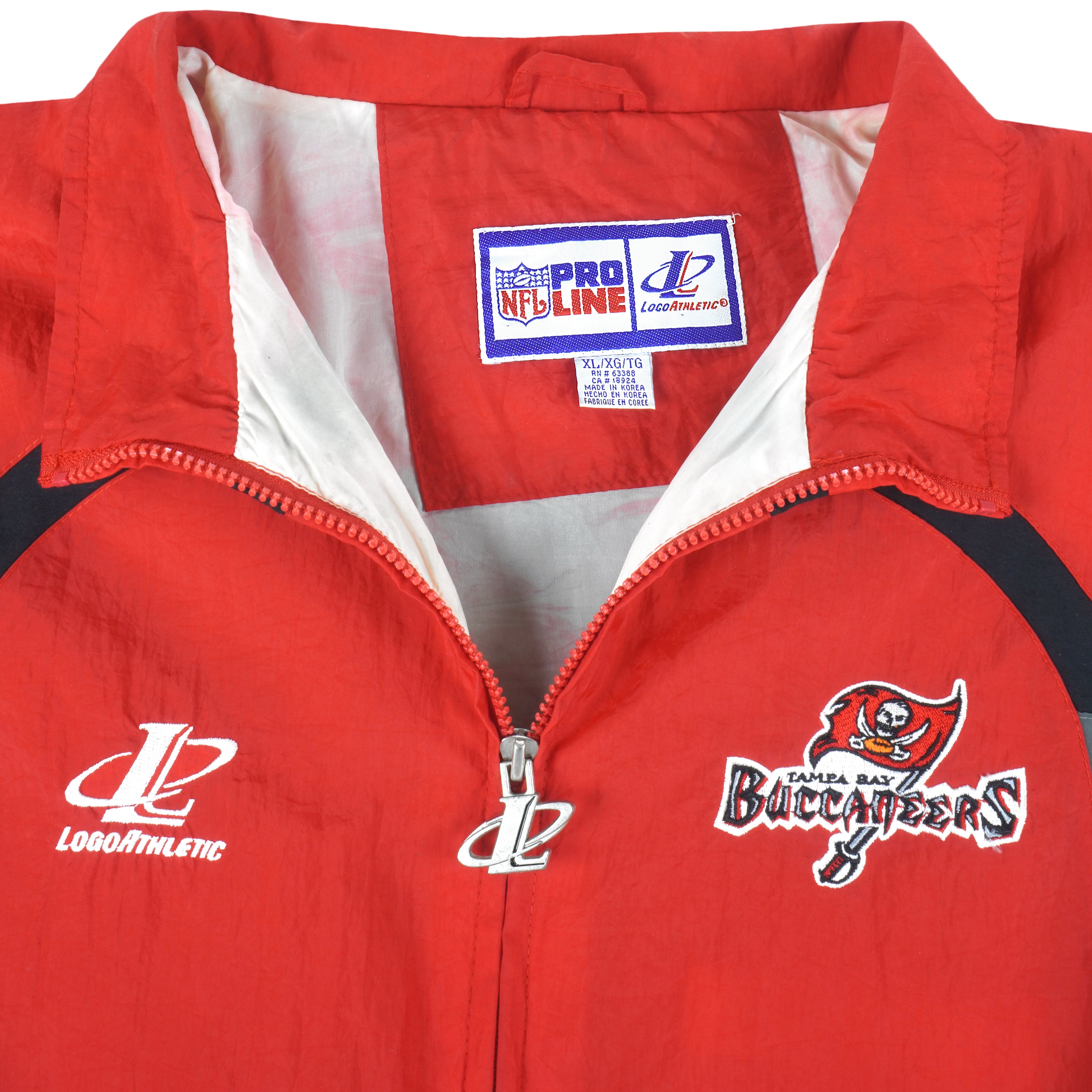NFL (Pro Line) - Tampa Bay Buccaneers Zip-Up Windbreaker 1990s X-Large Vintage Retro Football