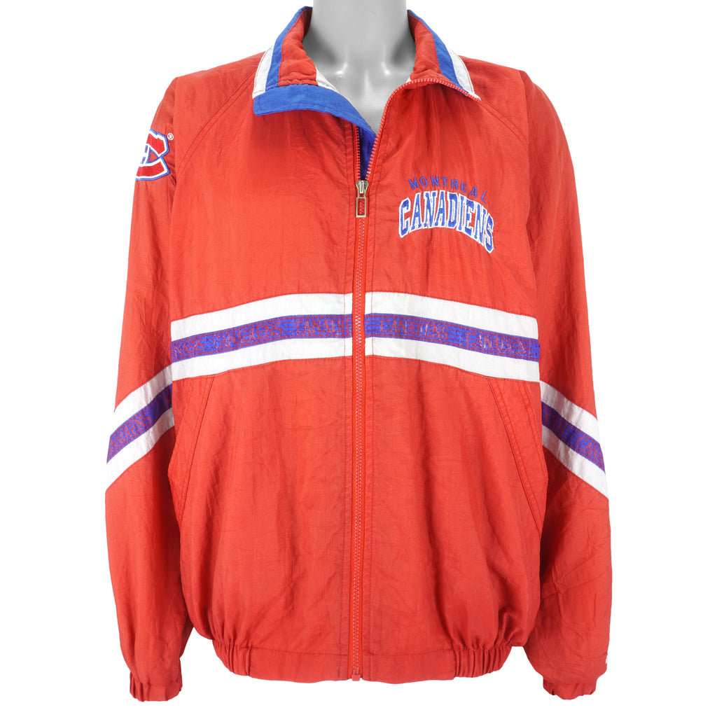 Starter - Montreal Canadiens Embroidered Windbreaker 1990s X-Large Vintage Retro Hockey