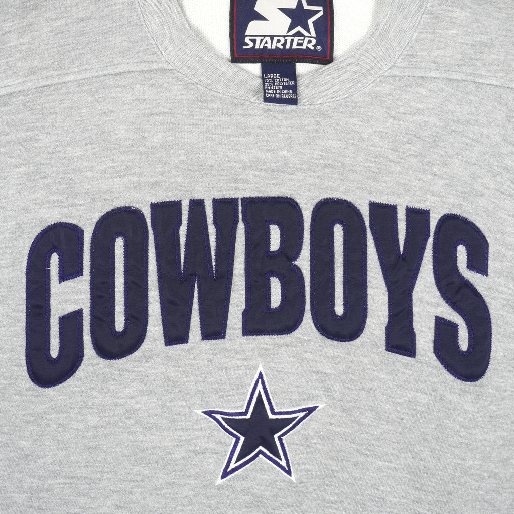 Starter - Dallas Cowboys Crew Neck Sweatshirt 1990s Large Vintage Retro Football