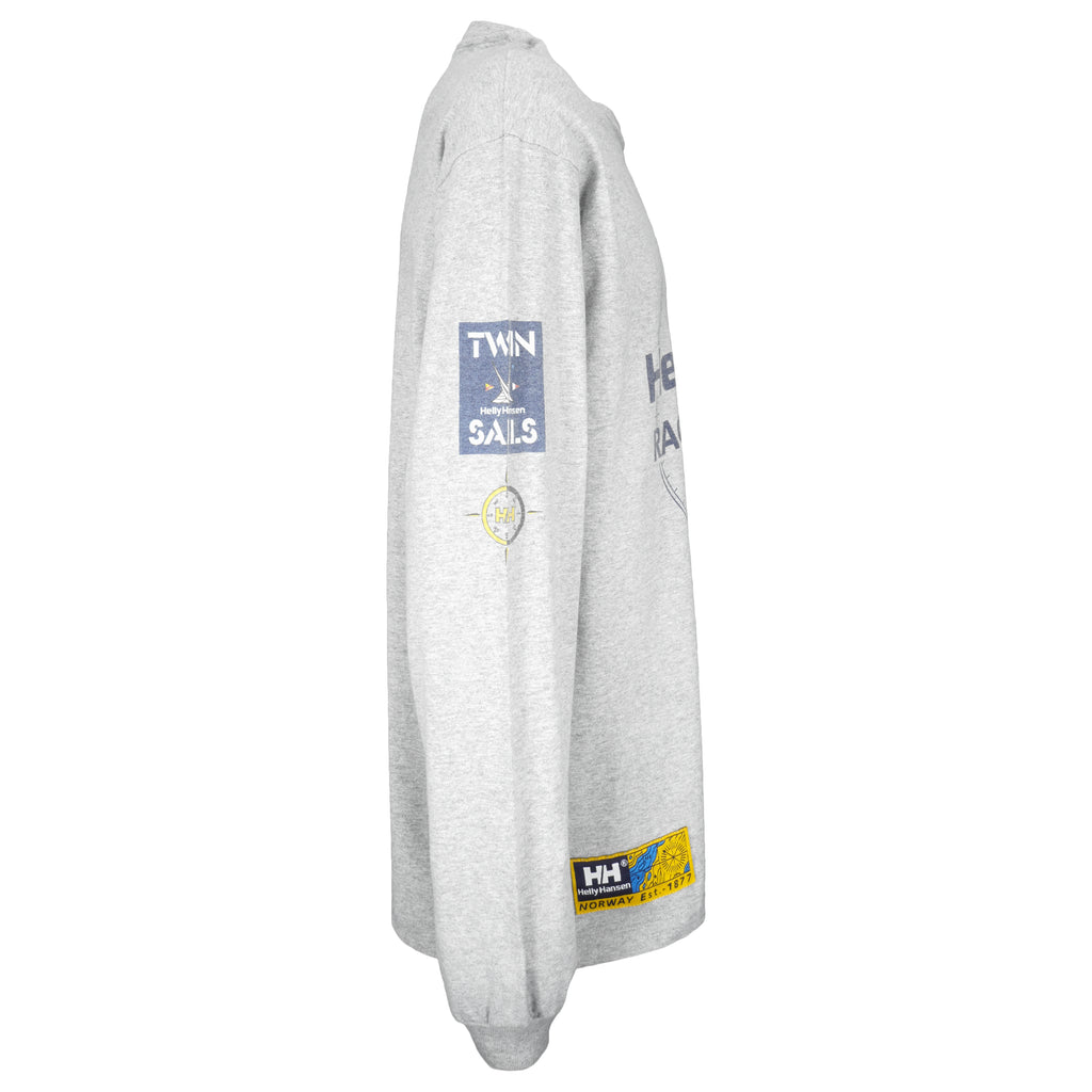 Helly Hansen - Grey Racing/Cruising Sweatshirt 1990s X-Large Vintage Retro