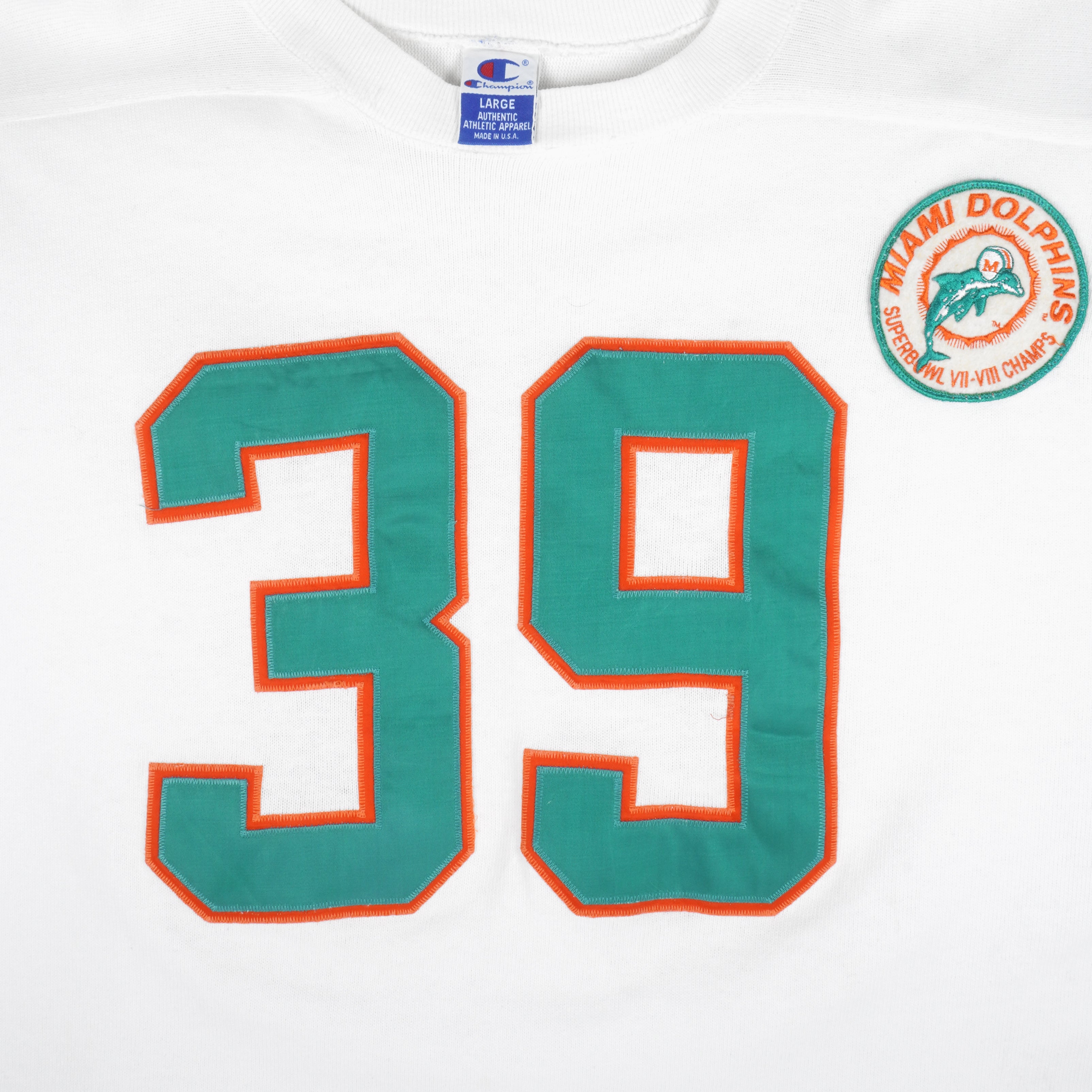 Vintage Champion - Miami Dolphins 39 Throwback Fan Jersey 1990's Large –  Vintage Club Clothing