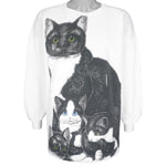 Vintage (Up-Front) - Cats Crew Neck Sweatshirt 1990s Large Vintage Retro