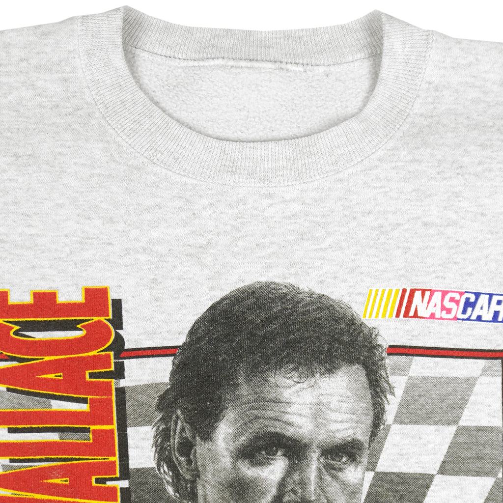 NASCAR (Nutmeg) - Grey Rusty Wallace #2 Crew Neck Sweatshirt 1990s X-Large Vintage Retro