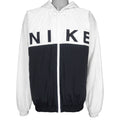 Nike - Black & White Zip-Up Hooded Jacket 1990s X-Large Vintage Retro