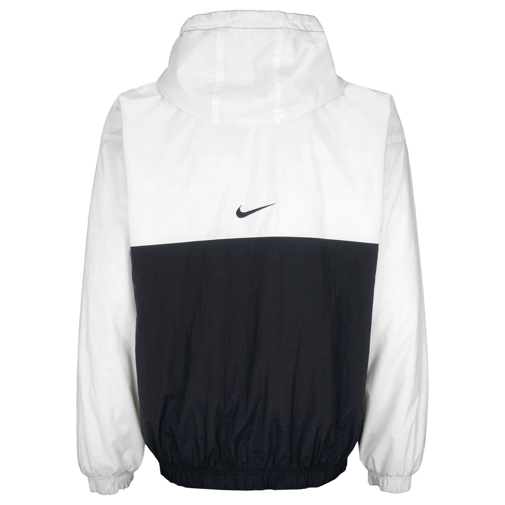 Nike - Black & White Zip-Up Hooded Jacket 1990s X-Large Vintage Retro